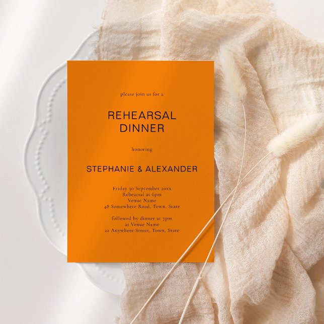 Invitación a la cena de ensayo QR Naranja de otoño (Subido por el creador)