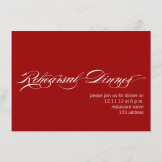 Invitación a la cena de ensayo rojo blanco moderno