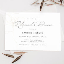 Invitación a la cena de ensayo Rosa ilustrado