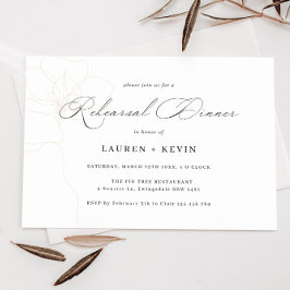 Invitación a la cena de ensayo Rosa ilustrado