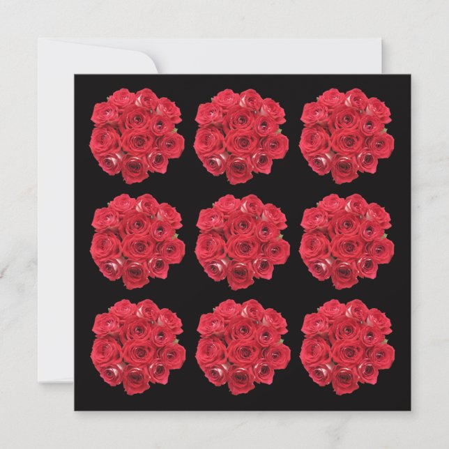 Invitación a la cena de ensayo — Roses rojos (Anverso)