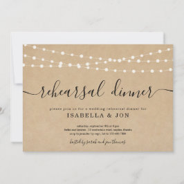 Invitación a la cena de ensayo rústico