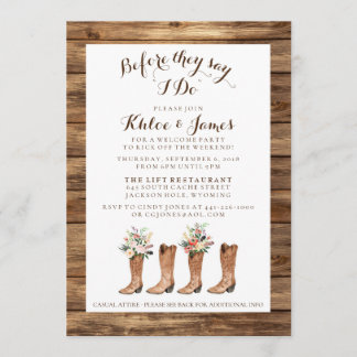 Invitación a la cena de ensayo rustico de Boda de 