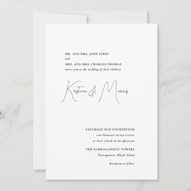 Invitación a la cena de ensayo simple (Anverso)