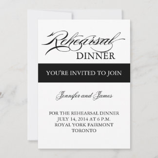 Invitación a la cena de ensayo simple en blanco y