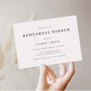 Invitación a la cena de ensayo simple minimalista