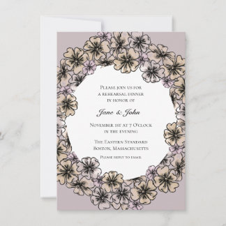 Invitación a la cena de ensayo sobre las flores de