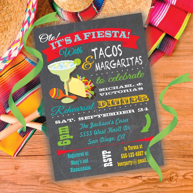 Invitación a la cena de ensayo Tacos y Tequila (Subido por el creador)