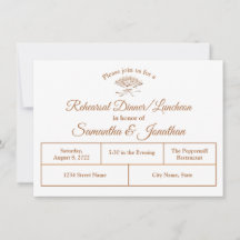 Invitación a la cena de ensayo tradicional victori