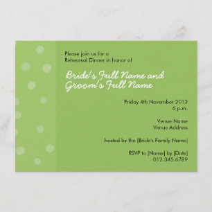 Invitación a la cena de ensayo verde puntos pintad