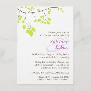 Invitación a la cena de ensayo Violet Romance