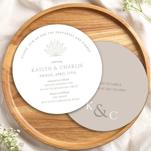 Invitación a la cena de ensayos modernos del suroe (Modern Southwestern Rehearsal Dinner Invitation)