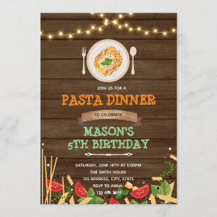Invitación a la cena de espaguetis