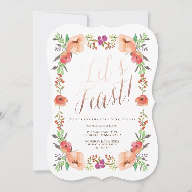 Invitación a la cena de festejos de acción de grac (Anverso)