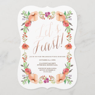 Invitación a la cena de festejos de acción de grac