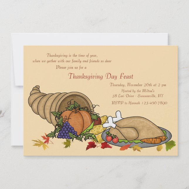 Invitación a la Cena de Fiesta (Anverso)