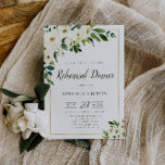 Invitación a la cena de florines blancos de verano<br><div class="desc">diseño simple con texto editable</div>