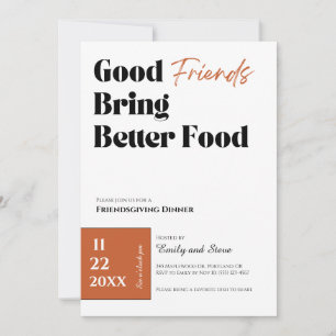 Invitación a la cena de Friendsgiving