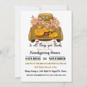 Invitación a la cena de Friendsgiving