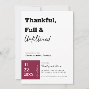Invitación a la cena de Friendsgiving