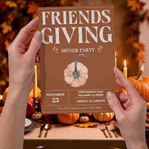 Invitación a la cena de Friendsgiving   Calabaza