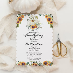 Invitación a la cena de Friendsgiving con girasole