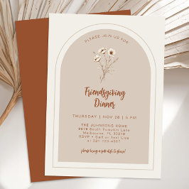 Invitación a la cena de Friendsgiving floral de te