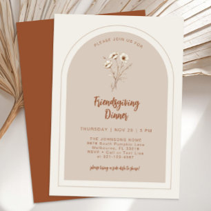 Invitación a la cena de Friendsgiving floral de te