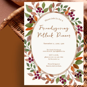 Invitación a la Cena de Friendsgiving Hojas de Oto