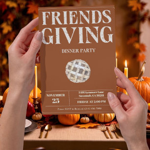 Invitación a la cena de Friendsgiving   Tarta rúst