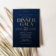 Invitación a la Cena de Gala Corporativa Azul Mari