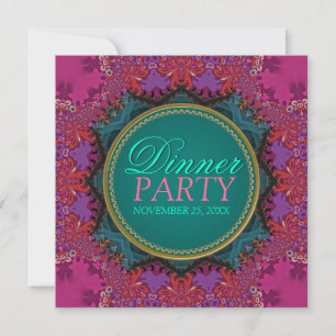 Invitación a la cena de gala en batik rosa moderno