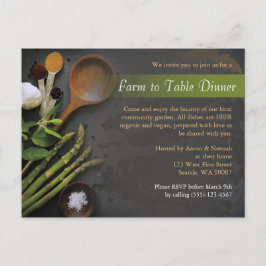 Invitación a la cena de granja a mesa