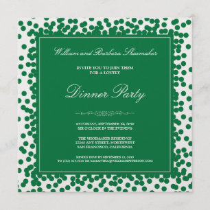 Invitación a la cena de Green Confetti