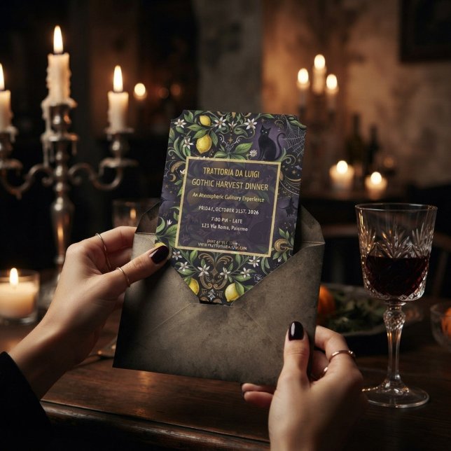 Invitación a la cena de Halloween Gothic Botanical (Subido por el creador)