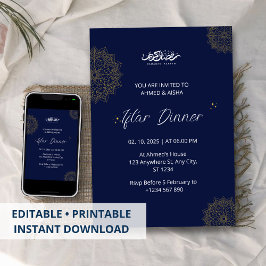 Invitación a la cena de Iftar a ramadan navvy