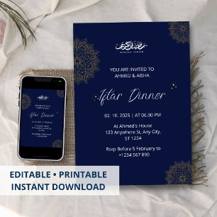 Invitación a la cena de Iftar a ramadan navvy