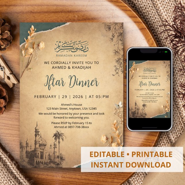 Invitación a la cena de Iftar de Ramadan con bocet (Subido por el creador)