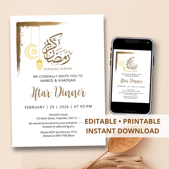 Invitación a la cena de Iftar de Ramadán con pince (Subido por el creador)