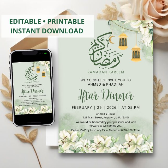Invitación a la cena de Iftar de Ramadán Elegante  (Subido por el creador)