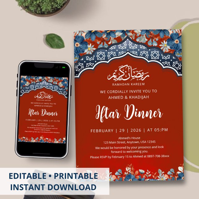 Invitación a la cena de Iftar de Ramadán geométric (Subido por el creador)