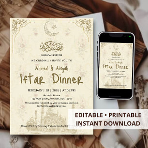 Invitación a la cena de Iftar del mes de Ramadán M