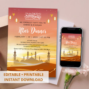 Invitación a la cena de Iftar en el desierto al at