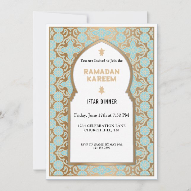 Invitación a la cena de iftar en Ramadán (Anverso)