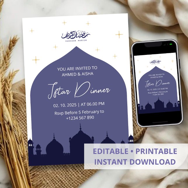 Invitación a la cena de Iftar mezquita azul ramada (Subido por el creador)