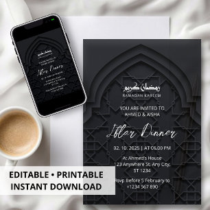 Invitación a la cena de Iftar mezquita negra de ra