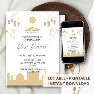 Invitación a la cena de Iftar ramadan con lentina