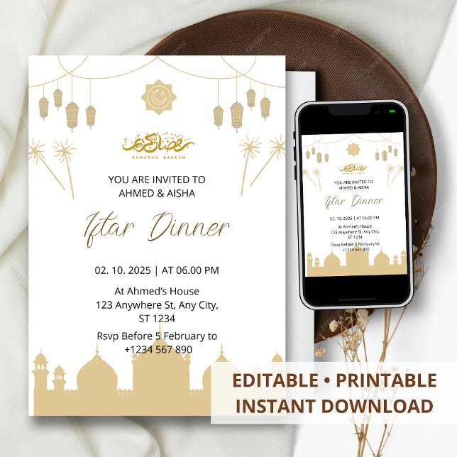 Invitación a la cena de Iftar ramadan con lentina (Subido por el creador)