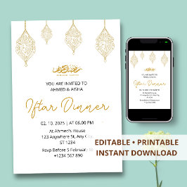 Invitación a la cena de Iftar ramadan con lentina