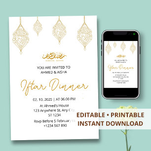 Invitación a la cena de Iftar ramadan con lentina